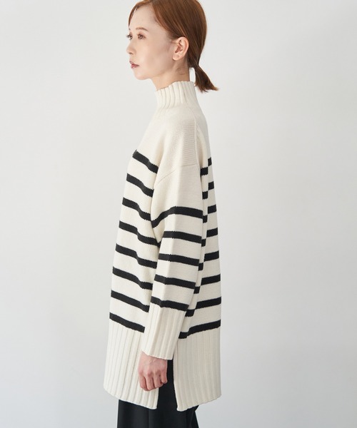 ROPE' PICNIC(ロペピクニック)の「【WEB限定】ロングリブボーダーニットプルオーバー(ニット/セーター・レディース・ホワイト系その他5/ブラック系その他・38)」の3枚目の写真
