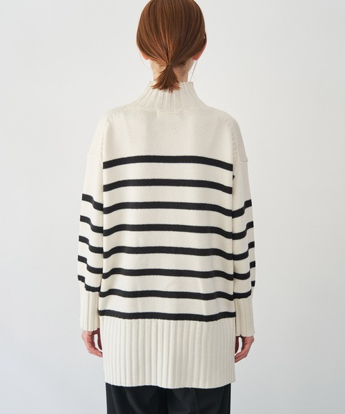 ROPE' PICNIC(ロペピクニック)の「【WEB限定】ロングリブボーダーニットプルオーバー(ニット/セーター・レディース・ホワイト系その他5/ブラック系その他・38)」の4枚目の写真