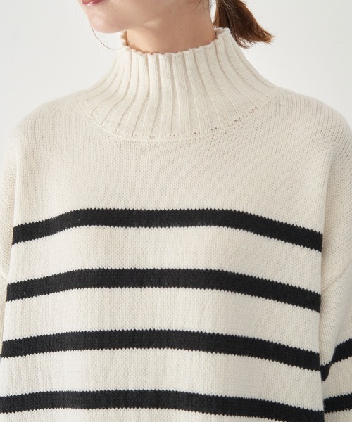 ROPE' PICNIC(ロペピクニック)の「【WEB限定】ロングリブボーダーニットプルオーバー(ニット/セーター・レディース・ホワイト系その他5/ブラック系その他・38)」の5枚目の写真