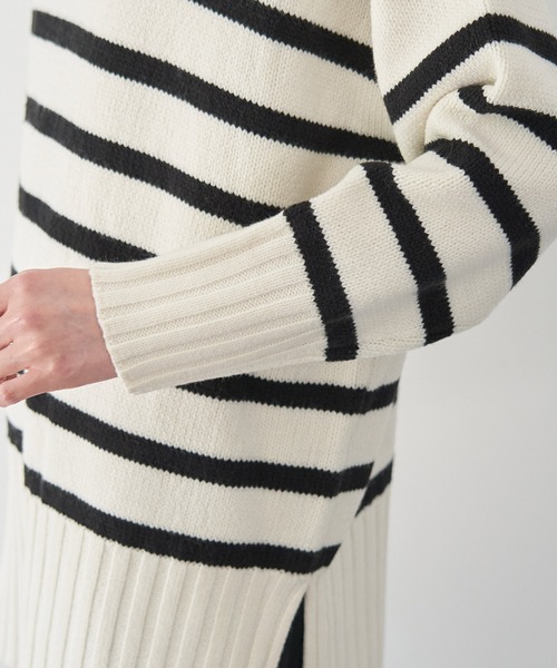 ROPE' PICNIC(ロペピクニック)の「【WEB限定】ロングリブボーダーニットプルオーバー(ニット/セーター・レディース・ホワイト系その他5/ブラック系その他・38)」の7枚目の写真