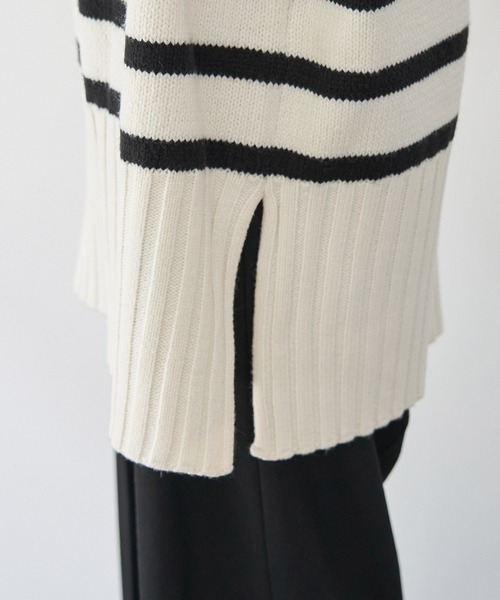 ROPE' PICNIC(ロペピクニック)の「【WEB限定】ロングリブボーダーニットプルオーバー(ニット/セーター・レディース・ホワイト系その他5/ブラック系その他・38)」の8枚目の写真