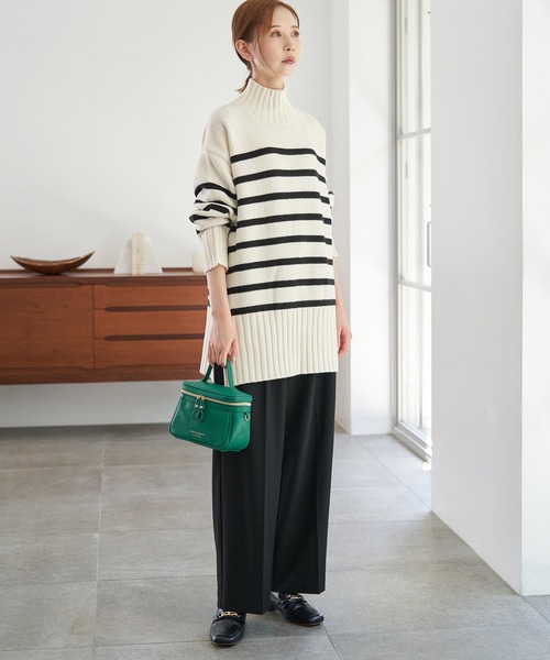 ROPE' PICNIC(ロペピクニック)の「【WEB限定】ロングリブボーダーニットプルオーバー(ニット/セーター・レディース・ホワイト系その他5/ブラック系その他・38)」の17枚目の写真