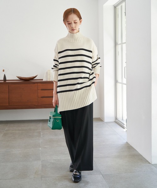 ROPE' PICNIC(ロペピクニック)の「【WEB限定】ロングリブボーダーニットプルオーバー(ニット/セーター・レディース・ホワイト系その他5/ブラック系その他・38)」の18枚目の写真
