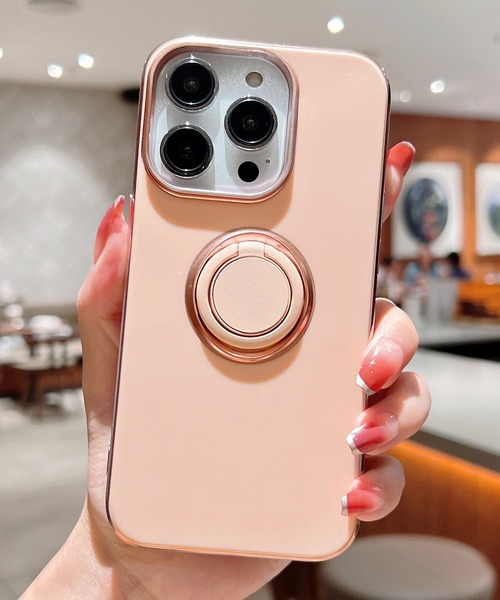 TeddyShop（テディショップ）の「【iPhone14 Pro用】カーホルダー対応メタリックスマホリング付きスマホケース（スマホケース/カバー・メンズ・グリーン/ピンク/パープル/ブラック/ホワイト・ONE SIZE）」の5枚目の写真