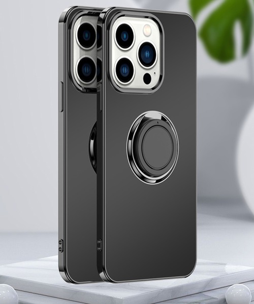 TeddyShop（テディショップ）の「【iPhone14 Pro用】カーホルダー対応メタリックスマホリング付きスマホケース（スマホケース/カバー・メンズ・グリーン/ピンク/パープル/ブラック/ホワイト・ONE SIZE）」の3枚目の写真