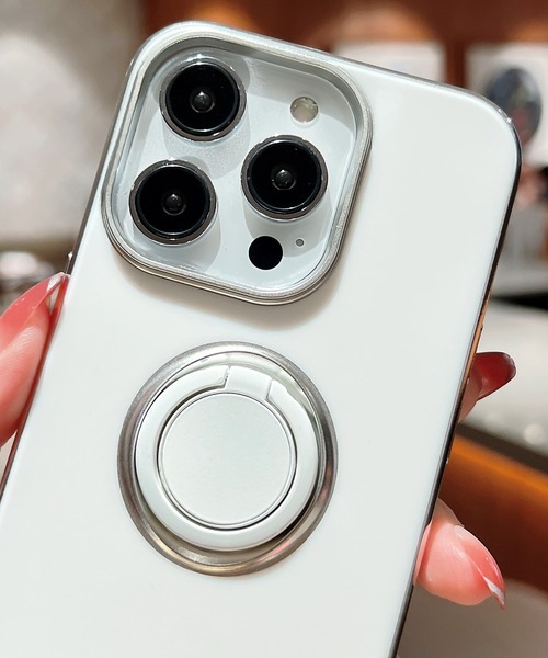 TeddyShop（テディショップ）の「【iPhone14 Pro用】カーホルダー対応メタリックスマホリング付きスマホケース（スマホケース/カバー・メンズ・グリーン/ピンク/パープル/ブラック/ホワイト・ONE SIZE）」の6枚目の写真