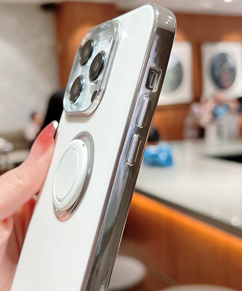 TeddyShop（テディショップ）の「【iPhone14 Pro用】カーホルダー対応メタリックスマホリング付きスマホケース（スマホケース/カバー・メンズ・グリーン/ピンク/パープル/ブラック/ホワイト・ONE SIZE）」の7枚目の写真