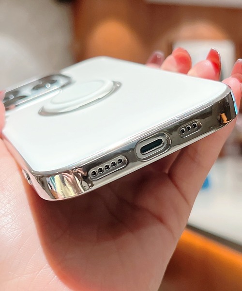 TeddyShop（テディショップ）の「【iPhone14 Pro用】カーホルダー対応メタリックスマホリング付きスマホケース（スマホケース/カバー・メンズ・グリーン/ピンク/パープル/ブラック/ホワイト・ONE SIZE）」の8枚目の写真