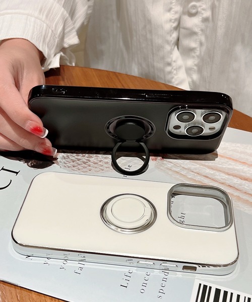 TeddyShop（テディショップ）の「【iPhone14 Pro用】カーホルダー対応メタリックスマホリング付きスマホケース（スマホケース/カバー・メンズ・グリーン/ピンク/パープル/ブラック/ホワイト・ONE SIZE）」の11枚目の写真