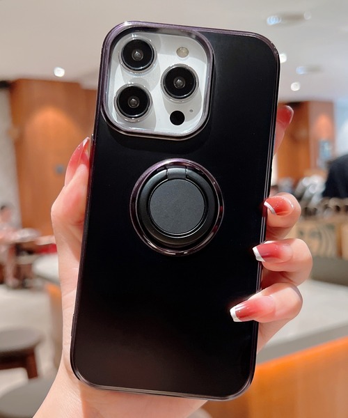 TeddyShop（テディショップ）の「【iPhone14 Pro用】カーホルダー対応メタリックスマホリング付きスマホケース（スマホケース/カバー・メンズ・グリーン/ピンク/パープル/ブラック/ホワイト・ONE SIZE）」の12枚目の写真