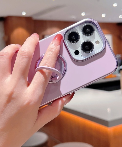 TeddyShop（テディショップ）の「【iPhone14 Pro用】カーホルダー対応メタリックスマホリング付きスマホケース（スマホケース/カバー・メンズ・グリーン/ピンク/パープル/ブラック/ホワイト・ONE SIZE）」の14枚目の写真