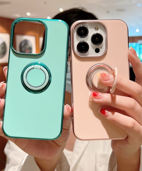 TeddyShop（テディショップ）の「【iPhone14 Pro用】カーホルダー対応メタリックスマホリング付きスマホケース（スマホケース/カバー・メンズ・グリーン/ピンク/パープル/ブラック/ホワイト・ONE SIZE）」の18枚目の写真