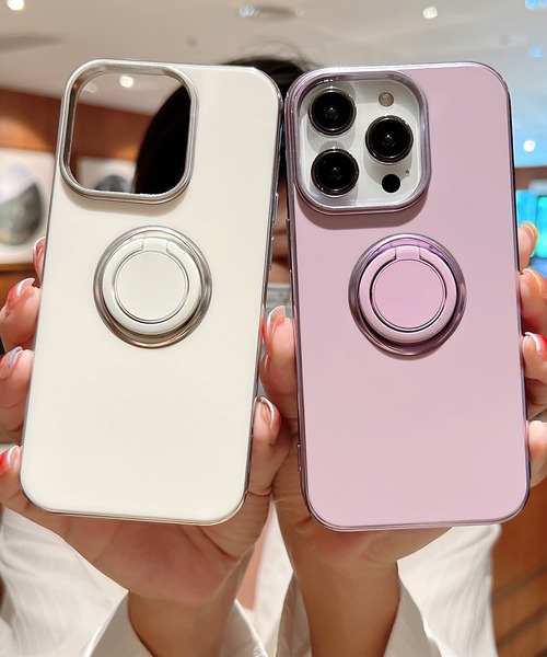 TeddyShop（テディショップ）の「【iPhone14 Pro用】カーホルダー対応メタリックスマホリング付きスマホケース（スマホケース/カバー・メンズ・グリーン/ピンク/パープル/ブラック/ホワイト・ONE SIZE）」の19枚目の写真