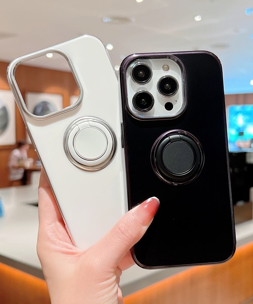 TeddyShop（テディショップ）の「【iPhone14 Pro用】カーホルダー対応メタリックスマホリング付きスマホケース（スマホケース/カバー・メンズ・グリーン/ピンク/パープル/ブラック/ホワイト・ONE SIZE）」の20枚目の写真