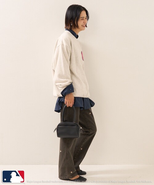 FREAK'S STORE（フリークスストア）の「MLB × FREAK'S STORE/エムエルビー MLB NY裏起毛クルーネックスウェット（スウェット・レディース・ネイビー/ブラック/グレー/ナチュラル・ﾌﾘ-）」の11枚目の写真