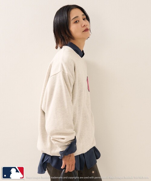 FREAK'S STORE（フリークスストア）の「MLB × FREAK'S STORE/エムエルビー MLB NY裏起毛クルーネックスウェット（スウェット・レディース・ネイビー/ブラック/グレー/ナチュラル・ﾌﾘ-）」の12枚目の写真
