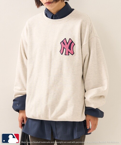 FREAK'S STORE（フリークスストア）の「MLB × FREAK'S STORE/エムエルビー MLB NY裏起毛クルーネックスウェット（スウェット・レディース・ネイビー/ブラック/グレー/ナチュラル・ﾌﾘ-）」の13枚目の写真
