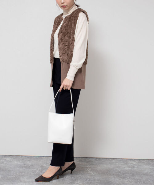 NOLLEY’S Sophi（ノーリーズソフィ）の「メタルマンテルワンハンドルバッグS（トートバッグ・レディース・ホワイト/グレー/サックスブルー/ピンクベージュ・FREE）」の14枚目の写真