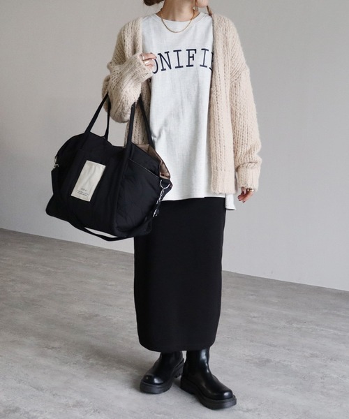 reca（レカ）の「ウェーブキルトワイド2wayトート（トートバッグ・レディース・ブラック/カーキ/ベージュ・ONE SIZE）」の6枚目の写真