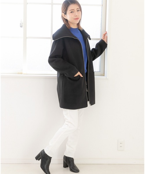 PREFERIR（プレフェリール）の「ビッグカラー ジップアップ ミドル丈