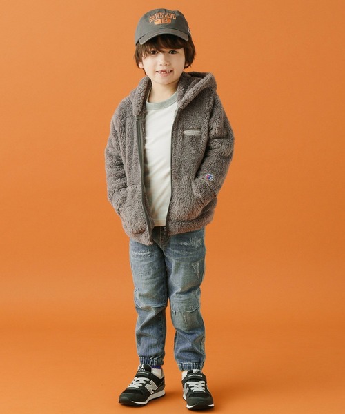 BAYFLOW(ベイフロー)の「【Champion(チャンピオン)】ジップフードジャケットパーカー(その他アウター・キッズ・チャコール/カーキ/ブラウン・110cm/120cm/130cm/140cm)」の4枚目の写真