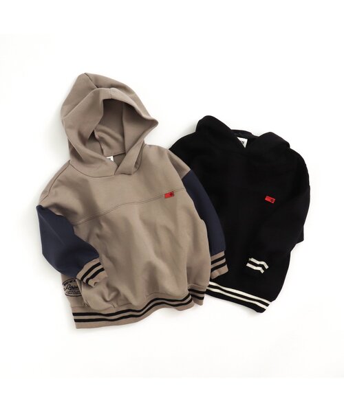 BREEZE（ブリーズ）の「ラインリブパーカー（パーカー・キッズ・ブラック/グレー・110/130/100/120/140/90/150）」の3枚目の写真