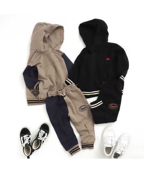 BREEZE（ブリーズ）の「ラインリブパーカー（パーカー・キッズ・ブラック/グレー・110/130/100/120/140/90/150）」の4枚目の写真