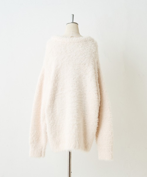 one after another NICE CLAUP（ワンアフターアナザーナイスクラップ）の「ふわふわ感があざと可愛い。フェザーロングクルーカーディガン（カーディガン/ボレロ・レディース・ベージュ/ライトグレー/ピンク/アイボリー・FREE）」の10枚目の写真