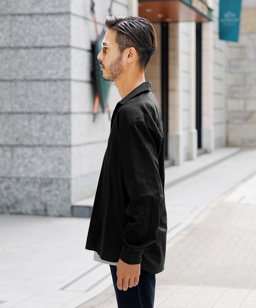 roshell（ロシェル）の「スキッパー プルオーバーシャツ（シャツ/ブラウス・メンズ・ホワイト/ブラック・MEDIUM/LARGE）」の4枚目の写真