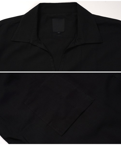 roshell（ロシェル）の「スキッパー プルオーバーシャツ（シャツ/ブラウス・メンズ・ホワイト/ブラック・MEDIUM/LARGE）」の7枚目の写真