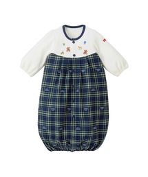 ななめろ♡　美品　ミキハウス　ロンパース　カバーオール　チェック MIKI HOUSE｜ミキハウスのロンパース（チェック柄）通販 - ZOZOTOWN