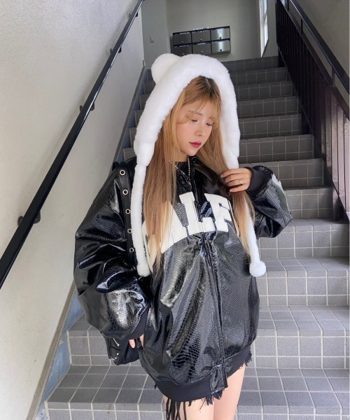 XU(エックスユー)の「ストリートファッション XU エックスユー KUMASAN fur cap クマ ファーキャップ 耳付き帽子 もこもこ帽子 冬服 モコモコ(ハット・メンズ・ダークベージュ/ホワイト/ブラック・ONE SIZE)」の19枚目の写真