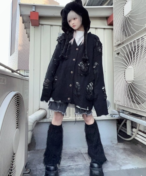 XU(エックスユー)の「ストリートファッション XU エックスユー KUMASAN fur cap クマ ファーキャップ 耳付き帽子 もこもこ帽子 冬服 モコモコ(ハット・メンズ・ダークベージュ/ホワイト/ブラック・ONE SIZE)」の7枚目の写真
