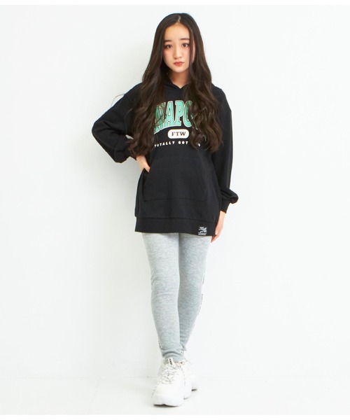 ANAP GiRL(アナップガール)の「ラインテープ裏シャギーレギンス(レギンス/スパッツ・キッズ・ブラック/ライトグレー・XS/S/M)」の11枚目の写真