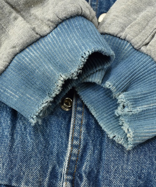 VINTAGE(ヴィンテージ)の「【ヴィンテージ古着】90's Basic フード付き デニムスタジャン(スタジャン・メンズ・ブルー・X-LARGE)」の3枚目の写真