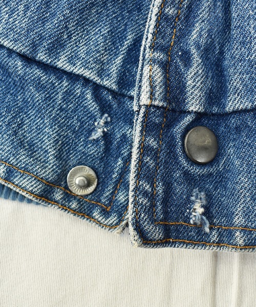 VINTAGE(ヴィンテージ)の「【ヴィンテージ古着】90's Basic フード付き デニムスタジャン(スタジャン・メンズ・ブルー・X-LARGE)」の4枚目の写真