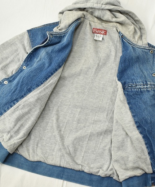 VINTAGE(ヴィンテージ)の「【ヴィンテージ古着】90's Basic フード付き デニムスタジャン(スタジャン・メンズ・ブルー・X-LARGE)」の9枚目の写真