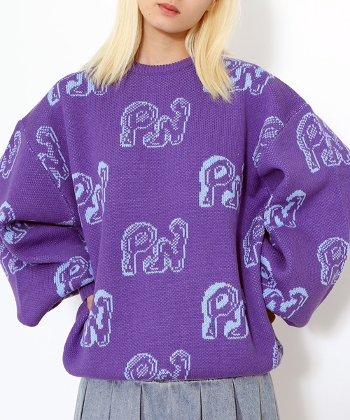 新品 PUNYUS ぶどう カーディガン プニュズ ブドウ 刺繍 ジャケット 紫 PUNYUS✨フードトラックジャケット ライトパープル サイズ1