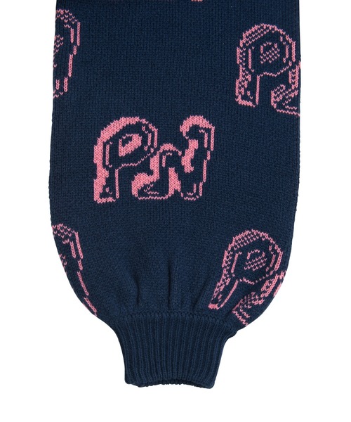 PUNYUS（プニュズ）の「ロゴジャガードニット（ニット/セーター・レディース・ネイビー/オレンジ/グリーン/ブルー/パープル・3/4/1/2）」の14枚目の写真