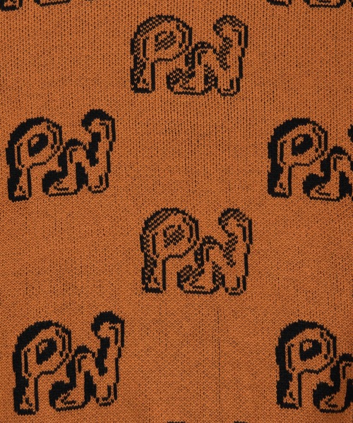 PUNYUS（プニュズ）の「ロゴジャガードニット（ニット/セーター・レディース・ネイビー/オレンジ/グリーン/ブルー/パープル・3/4/1/2）」の11枚目の写真