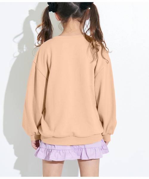 ANAP kids（アナップキッズ）の「アイコンプリント裏毛トレーナー（スウェット・キッズ・サックスブルー/ホワイト/ベージュ・110cm/130cm/120cm）」の6枚目の写真