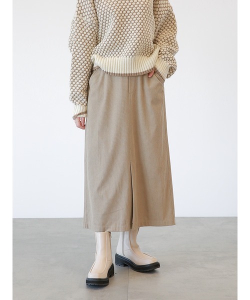 Samansa Mos2 blue（サマンサモスモスブルー）の「◎コーデュロイスカート（スカート・レディース・ベージュ/ブラック/ブルー・ﾌﾘ-）」の3枚目の写真