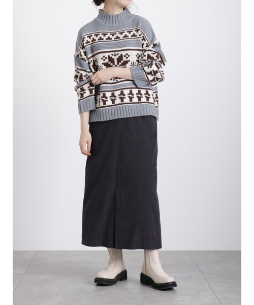 Samansa Mos2 blue（サマンサモスモスブルー）の「◎コーデュロイスカート（スカート・レディース・ベージュ/ブラック/ブルー・ﾌﾘ-）」の9枚目の写真