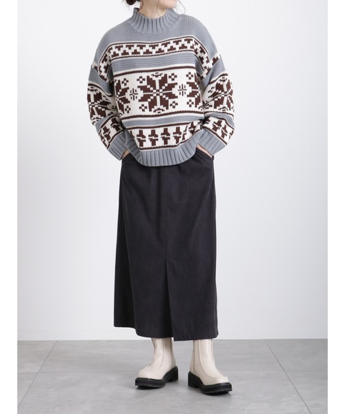 Samansa Mos2 blue（サマンサモスモスブルー）の「◎コーデュロイスカート（スカート・レディース・ベージュ/ブラック/ブルー・ﾌﾘ-）」の8枚目の写真