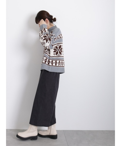 Samansa Mos2 blue（サマンサモスモスブルー）の「◎コーデュロイスカート（スカート・レディース・ベージュ/ブラック/ブルー・ﾌﾘ-）」の7枚目の写真