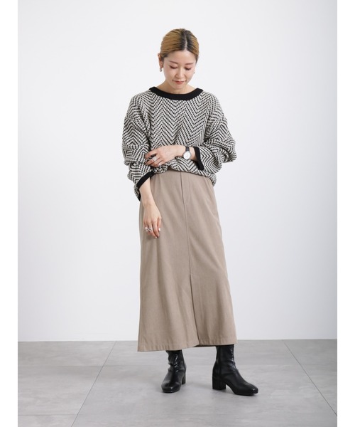 Samansa Mos2 blue（サマンサモスモスブルー）の「◎コーデュロイスカート（スカート・レディース・ベージュ/ブラック/ブルー・ﾌﾘ-）」の5枚目の写真