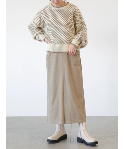 Samansa Mos2 blue（サマンサモスモスブルー）の「◎コーデュロイスカート（スカート・レディース・ベージュ/ブラック/ブルー・ﾌﾘ-）」の10枚目の写真