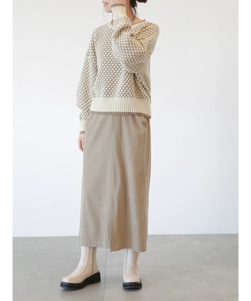 Samansa Mos2 blue（サマンサモスモスブルー）の「◎コーデュロイスカート（スカート・レディース・ベージュ/ブラック/ブルー・ﾌﾘ-）」の11枚目の写真