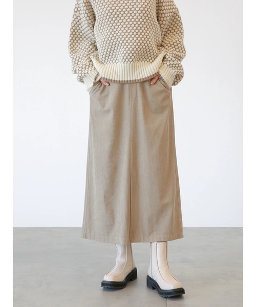 Samansa Mos2 blue（サマンサモスモスブルー）の「◎コーデュロイスカート（スカート・レディース・ベージュ/ブラック/ブルー・ﾌﾘ-）」の14枚目の写真