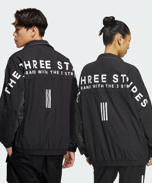 【新品】アディダス ナイロンジャケット オーバーサイズ ウーブン 黒 XXL adidas（アディダス）の「オーバーサイズフィット ウーブン